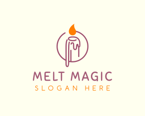 Melting Wax Candle logo design