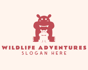 Wildlife Hippo Calf logo design