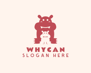 Daycare Center - Wildlife Hippo Calf logo design