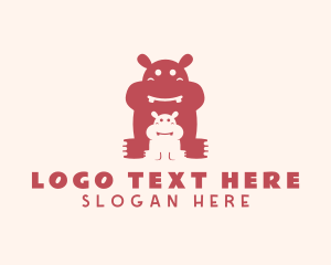 Toy Store - Wildlife Hippo Calf logo design
