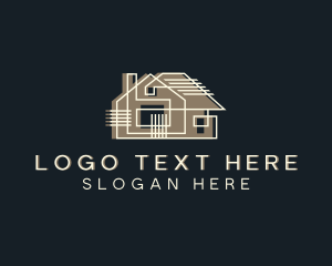 House - House Property Blueprint logo design