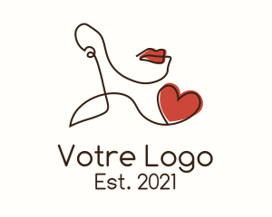 Girl - Lip Heart Cosmetics logo design