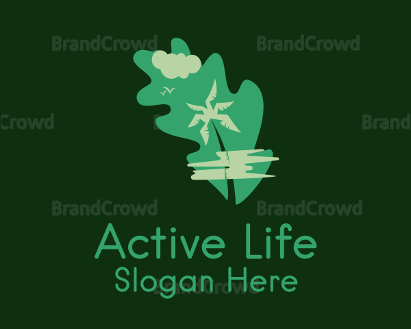 Green Palm Tree Environmental Logo