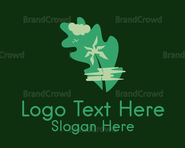 Green Palm Tree Environmental Logo