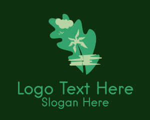 Botany - Green Palm Tree Environmental logo design