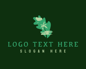 Green - Green Palm Tree Environmental logo design