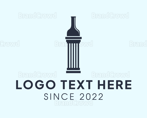 Wine Bottle Pillar Logo