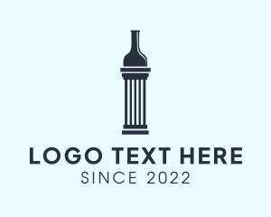 Liquor Store - Wine Bottle Pillar logo design