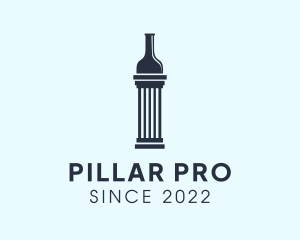 Wine Bottle Pillar logo design