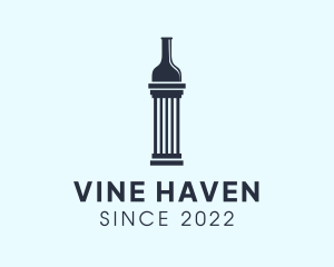 Wine Bottle Pillar logo design