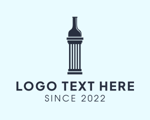 Pillar - Wine Bottle Pillar logo design