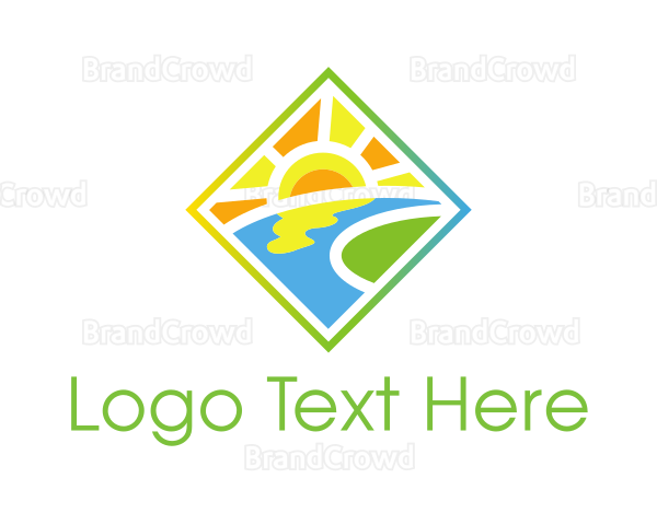 Sunny River Landscape Logo