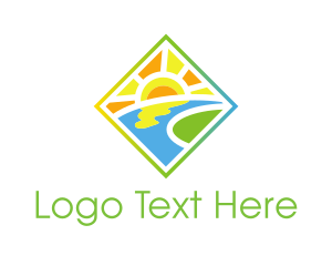 Sunshine - Sunny River Landscape logo design