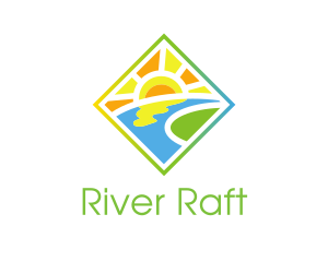 Sunny River Landscape logo design