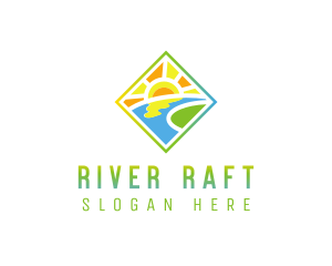 Sunny River Landscape logo design