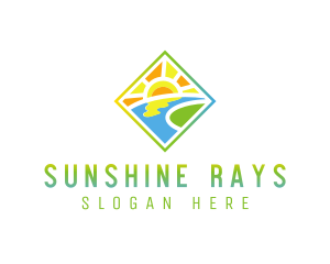 Sunny River Landscape logo design