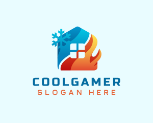 Exhaust - Heating Cooling House logo design