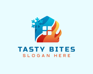 Blaze - Heating Cooling House logo design