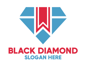 Diamond Bookmark Library logo design