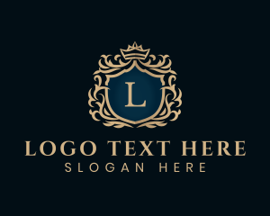 Gold - Luxurious Crown Shield logo design