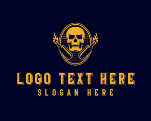 Skull Molotov Bottle logo design