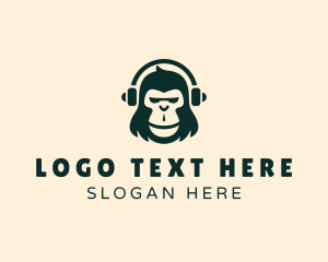 Gorilla - Chimp Headphone Audio logo design