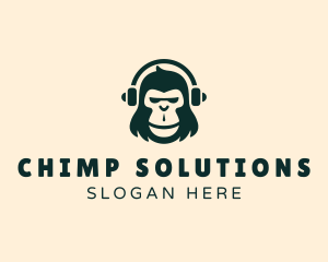 Chimp Headphone Audio logo design