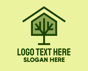 Earth - Green Tree House logo design