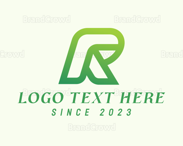 Green Modern Letter R Logo