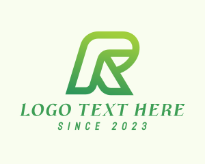 Letter He - Green Modern Letter R logo design