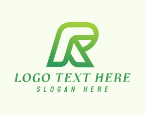 Green Modern Letter R  Logo