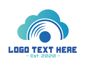 Data Transfer - Cloud Audio Music logo design