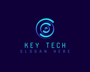 Radial Swirl Tech logo design