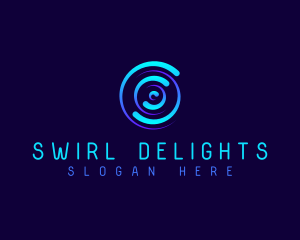 Radial Swirl Tech logo design