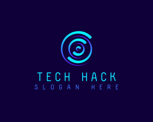 Radial Swirl Tech logo design