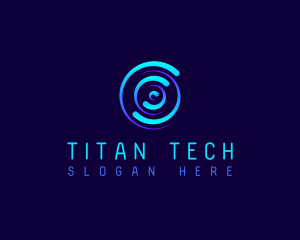 Radial Swirl Tech logo design