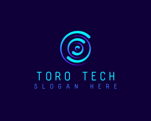 Radial Swirl Tech logo design