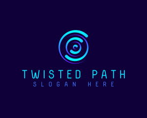 Radial Swirl Tech logo design