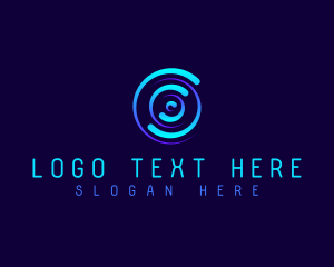 Movement - Radial Swirl Tech logo design