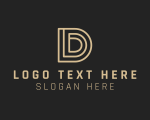 Interior Design - Modern Linear Letter D logo design
