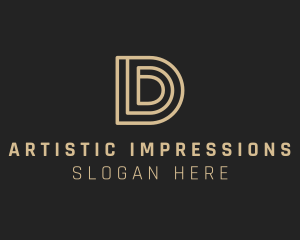 Modern Linear Letter D logo design