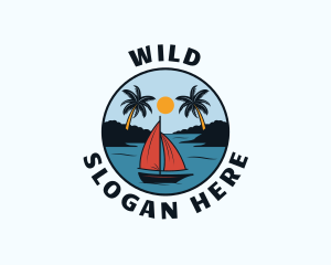Ocean - Boat Island Getaway logo design