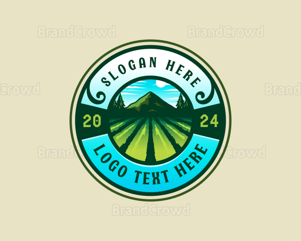 Mountain Farming Landscape Logo