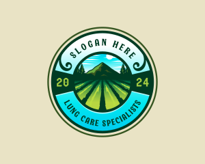 Mountain Farming Landscape Logo