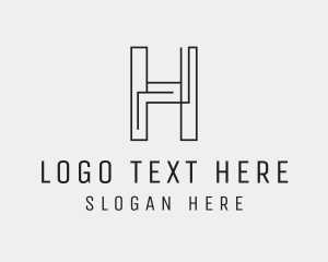 Legal - Geometric Monoline Letter H logo design