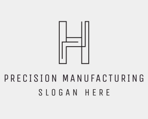 Manufacturing - Geometric Monoline Letter H logo design