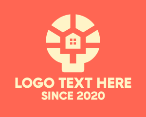 Idea - Light Bulb House logo design