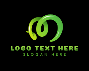 3d - 3D Swirl Letter M logo design