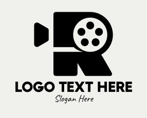 Movie Strip - Film Camera Letter R logo design