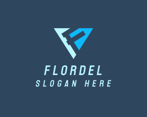 Creative Triangular Letter F logo design